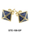 Enamel Quadrate Stud Earring STE-108